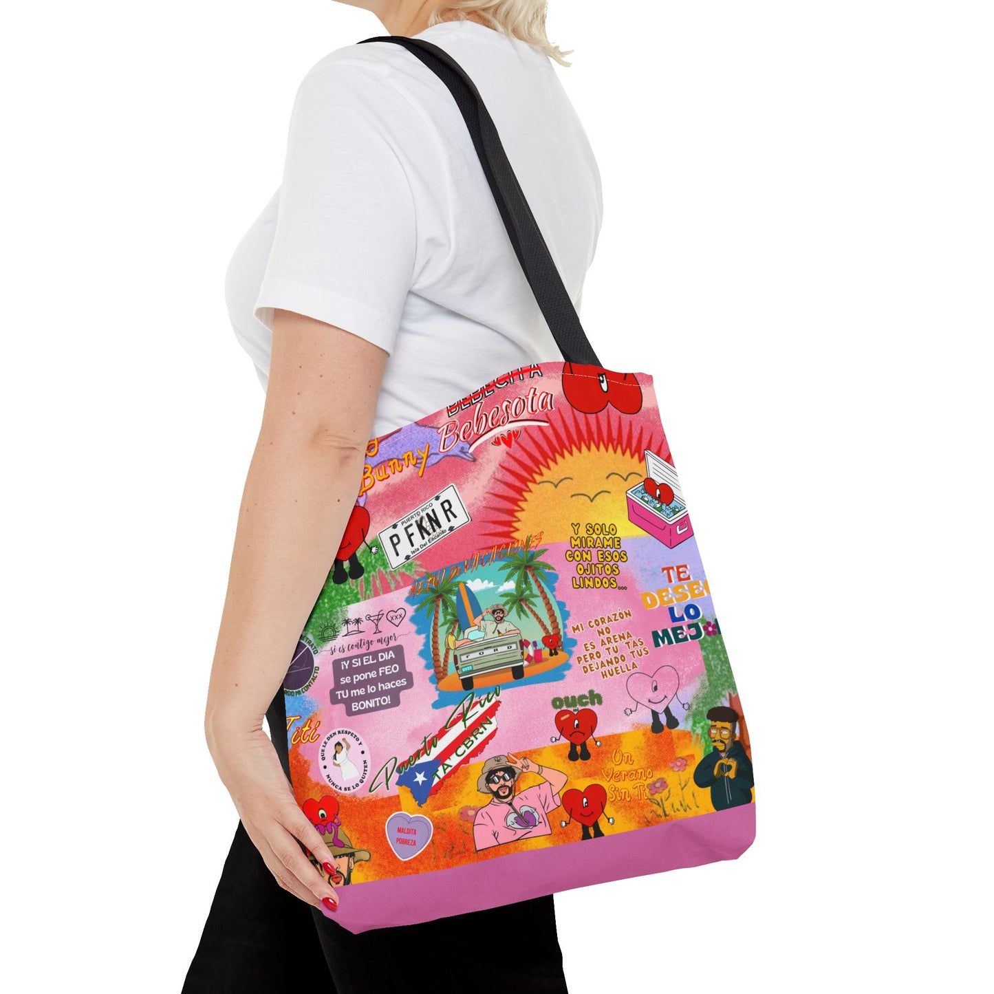 BAd Bunnyy Colorful Cartoon Tote Bag - Fun & Functional for Everyday Use