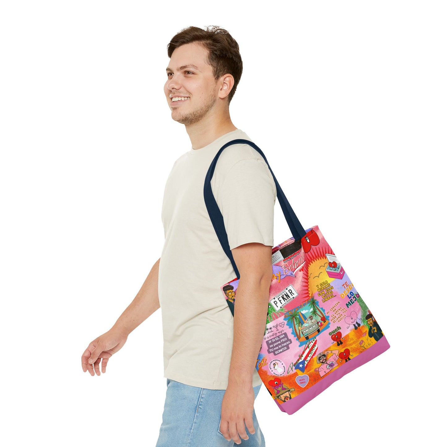 BAd Bunnyy Colorful Cartoon Tote Bag - Fun & Functional for Everyday Use