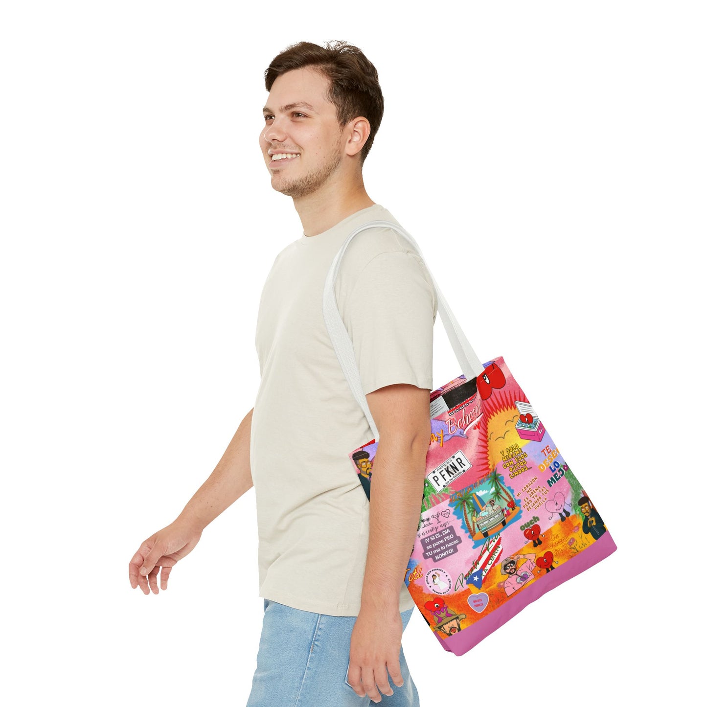 BAd Bunnyy Colorful Cartoon Tote Bag - Fun & Functional for Everyday Use