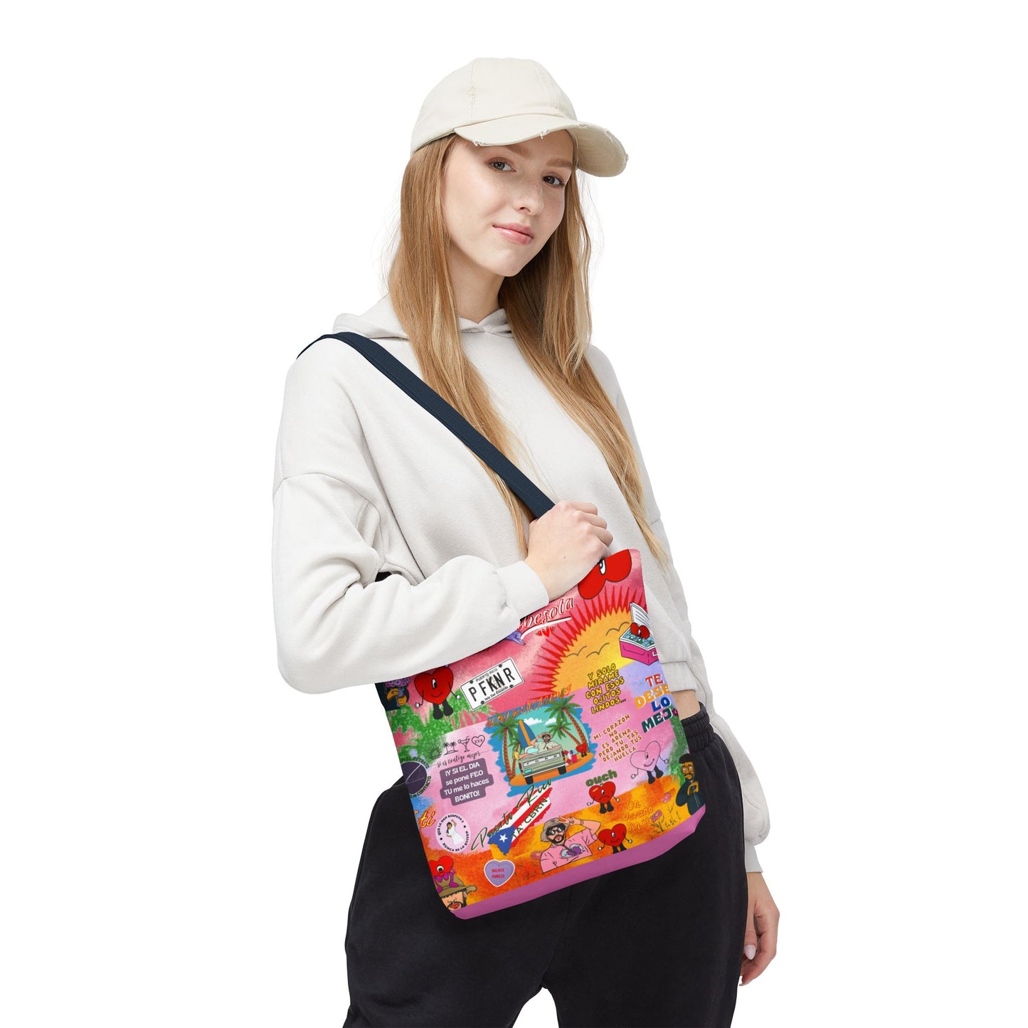 BAd Bunnyy Colorful Cartoon Tote Bag - Fun & Functional for Everyday Use