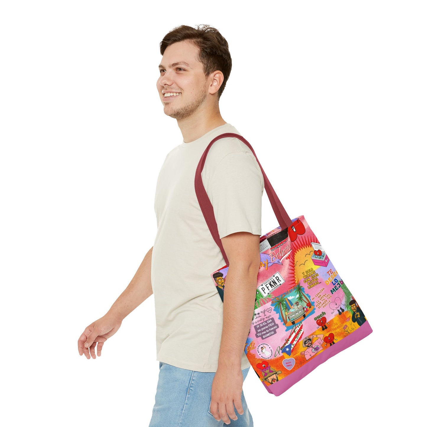 BAd Bunnyy Colorful Cartoon Tote Bag - Fun & Functional for Everyday Use