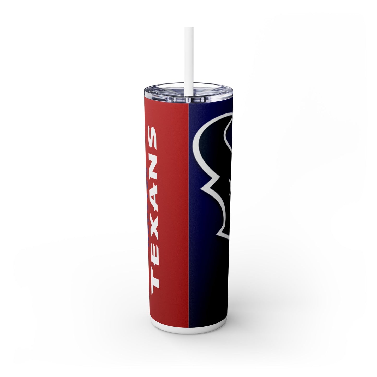 Houston Texans Vibrant Skinny Tumbler with Straw, 20oz for Summer Sips, Celebration, Gifts, Travel, Music Lovers, Festivals