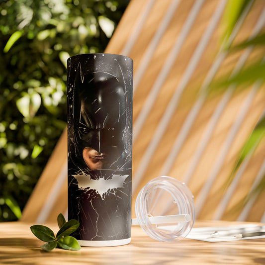 Batman Joker Bane Vibrant Skinny Tumbler with Straw, 20oz for Summer Sips, Celebration, Gifts, Travel, Music Lovers, Festivals