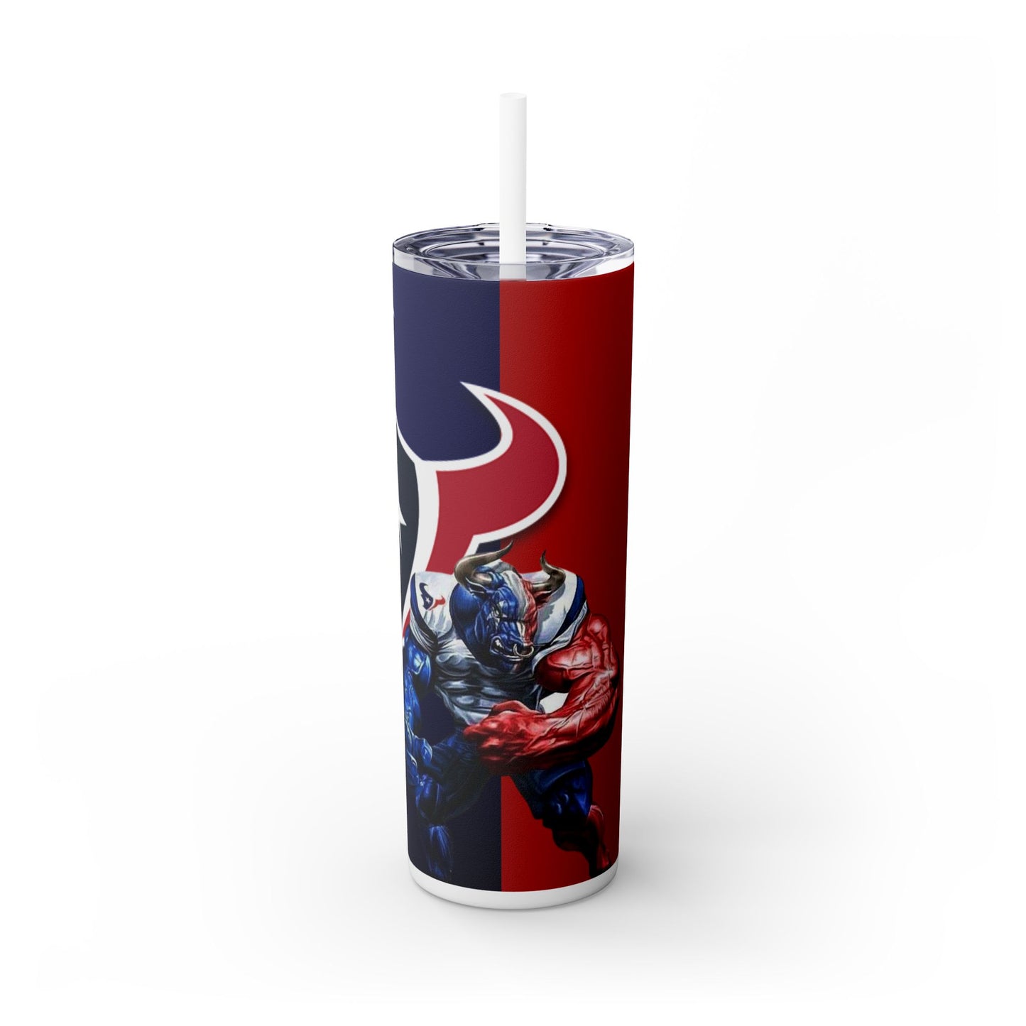 Houston Texans Vibrant Skinny Tumbler with Straw, 20oz for Summer Sips, Celebration, Gifts, Travel, Music Lovers, Festivals