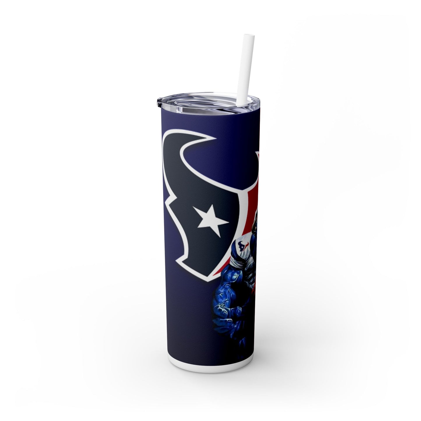 Houston Texans Vibrant Skinny Tumbler with Straw, 20oz for Summer Sips, Celebration, Gifts, Travel, Music Lovers, Festivals