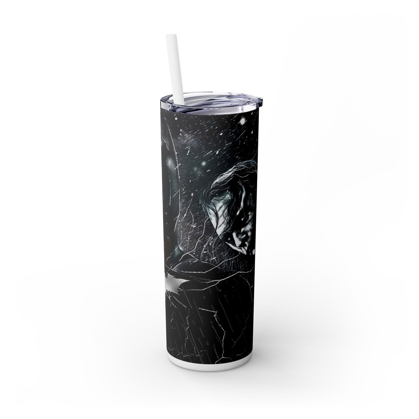 Batman Joker Bane Vibrant Skinny Tumbler with Straw, 20oz for Summer Sips, Celebration, Gifts, Travel, Music Lovers, Festivals